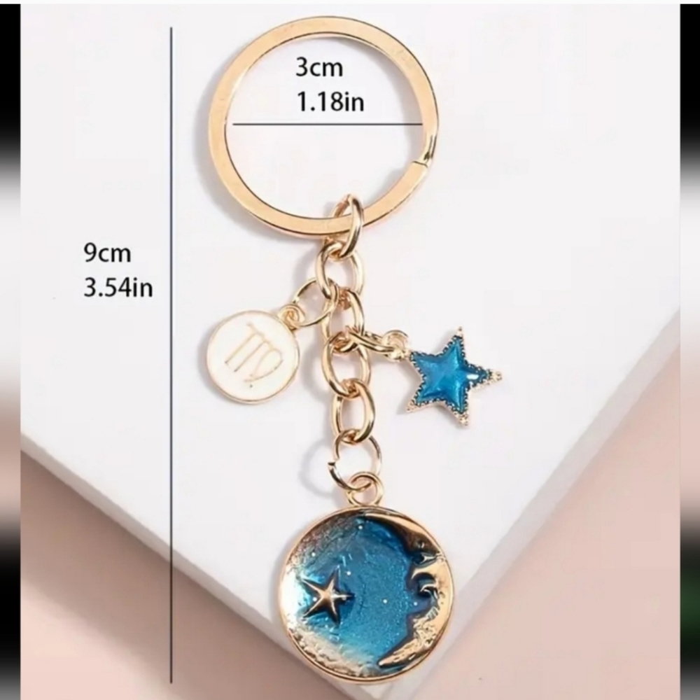 GEMINI B-day (May 21-June 20) Sun 🌞 Sign Zodiac Keychain/Purse 🎒 Charm ~ 🎁 - Picture 4 of 6